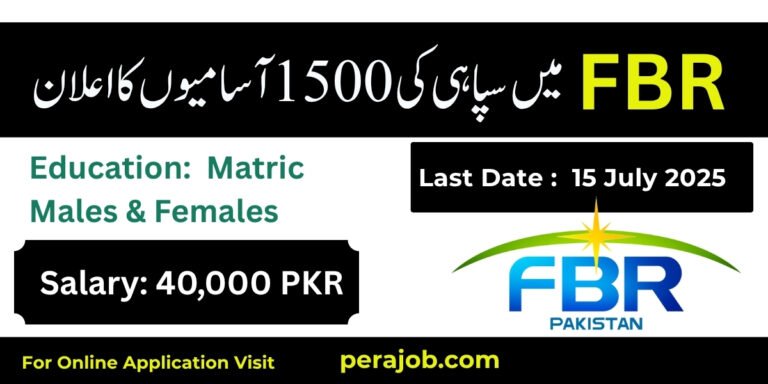 FBR Customs Sepoy Jobs 2025 NJP