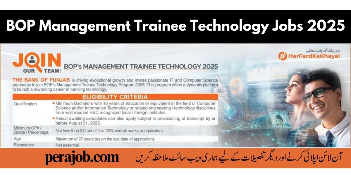 BOP Management Trainee Technology Jobs 2025