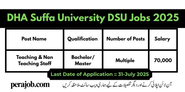 DHA Suffa University DSU Jobs 2025