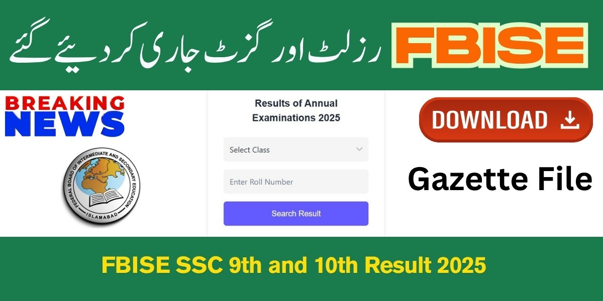 FBISE SSC 9th and 10th Result 2025 Check