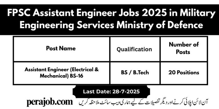 FPSC Assistant Engineer Jobs 2025