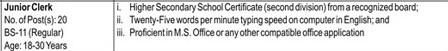 Junior Clerk Jobs 2025 in University of Narowal