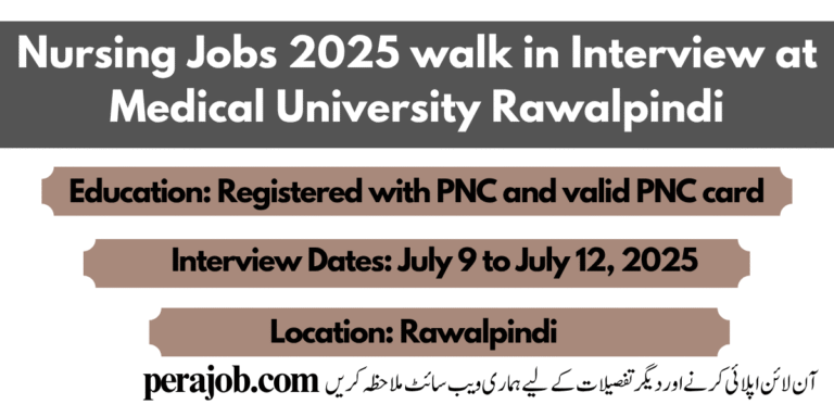 Nursing Jobs 2025 walk in Interview