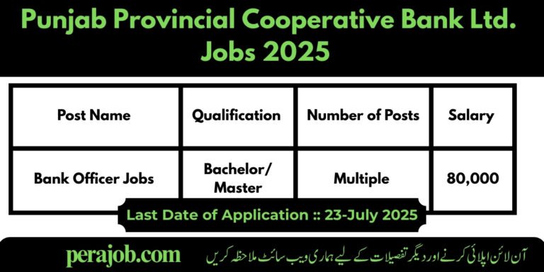 Punjab Provincial Cooperative Bank Ltd. Jobs 2025