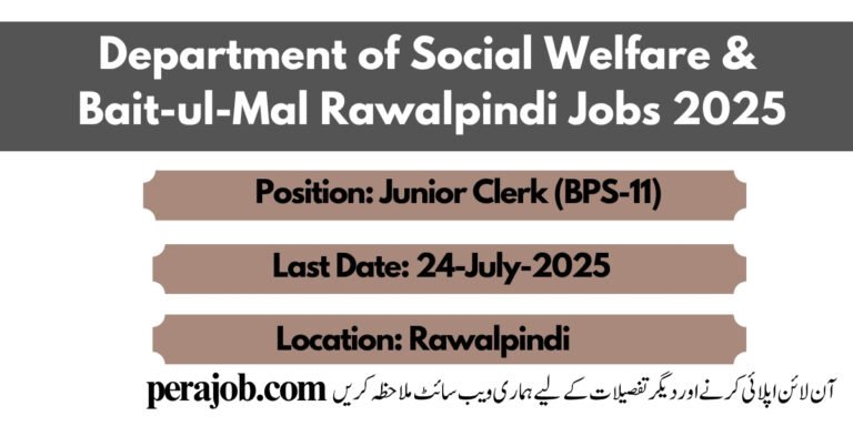 Social Welfare & Bait-ul-Mal Rawalpindi Jobs 2025