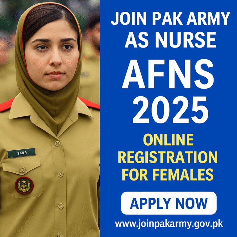 Join Pak Army through AFNS Nursing Jobs 2025 – Female Nurse in Uniform