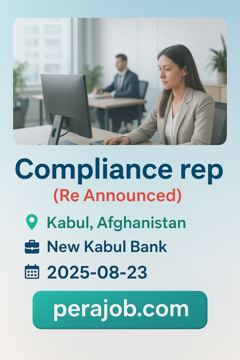 Jobs In Kabul Afghanistan – Compliance Representative Vacancy at New Kabul Bank 2025