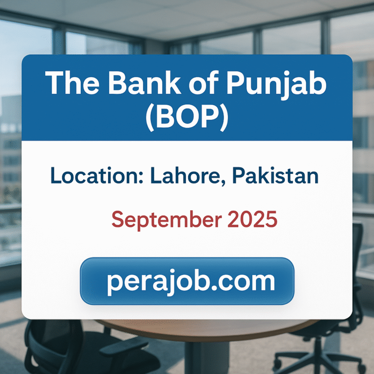 Jobs In Bank of Punjab (BOP), Lahore, September 2025 - Divisional Head Contact Center