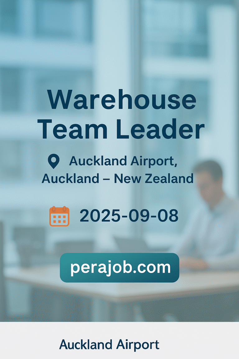 Warehouse Team Leader Job in Auckland Airport, New Zealand – Apply at perajob.com