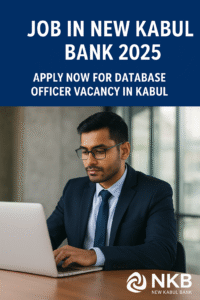 Professional man working on laptop at New Kabul Bank office for Database Officer position – Job In New Kabul Bank 2025