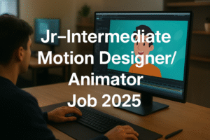 Jr–Intermediate Motion Designer/Animator working on animation project in Auckland office 2025