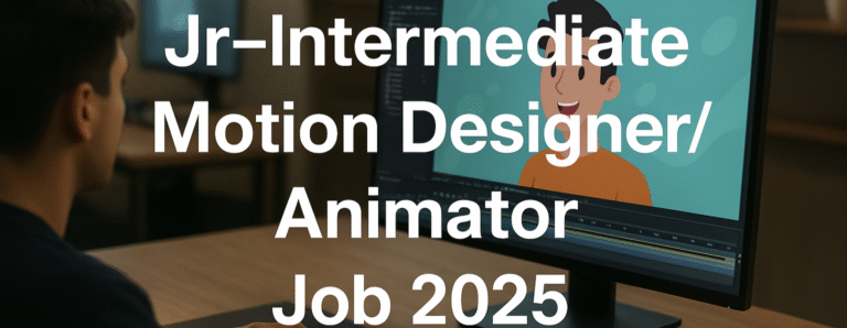 Jr–Intermediate Motion Designer/Animator working on animation project in Auckland office 2025
