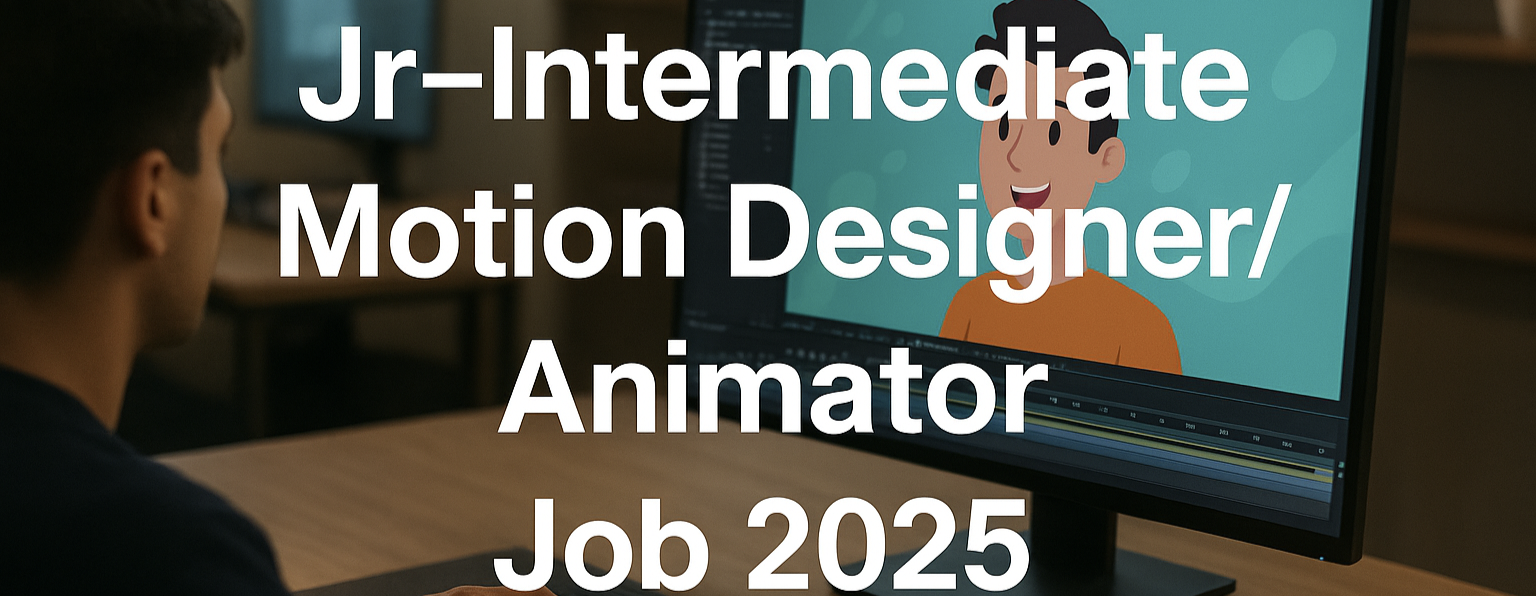 Jr–Intermediate Motion Designer/Animator working on animation project in Auckland office 2025