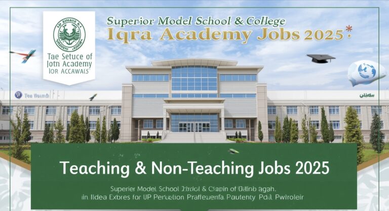 Apply for teaching and non-teaching jobs at Superior Model School & College Iqra Academy Peshawar in 2025
